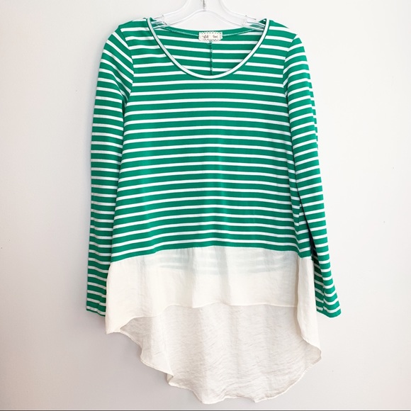 Anthropologie Tops - Anthropologie | Striped Hi Low Long Sleeve Top M